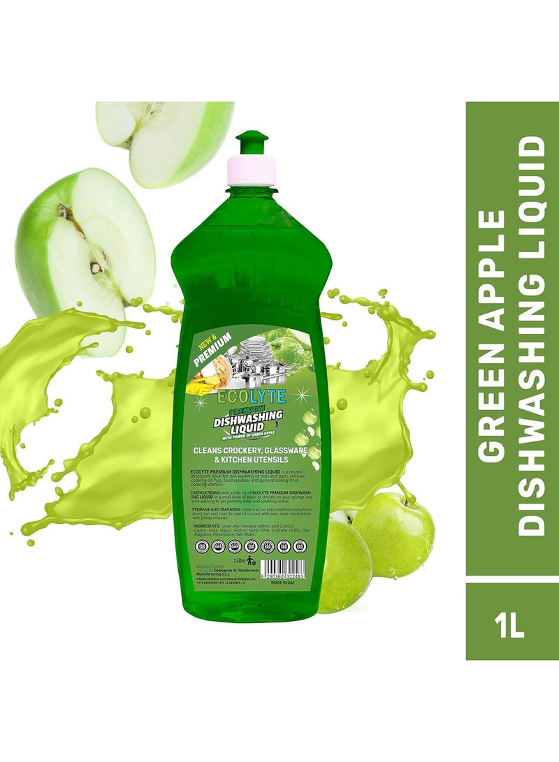 ECOLYTE+ سائل غسيل الصحون ECOLYTE+ الفاخر - تفاح أخضر - Image 3